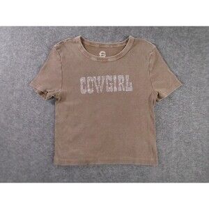 Social Culture Crop Top Women XL Brown Cowgirl Casual Casual Y2K Bling